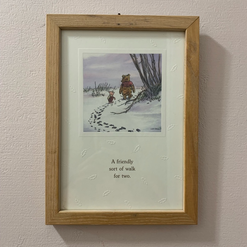 Vintage Classic Disney’s Winnie The Pooh Decorative framed art.